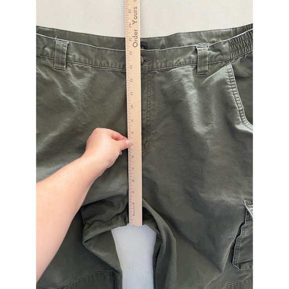 Cabelas Mens Cargo Pants 42x32 Olive Green Cotton Canvas Reinforced Knee - Picture 5 of 14